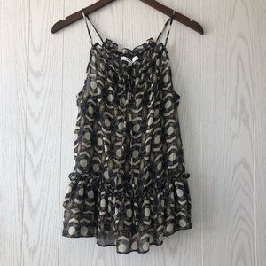 NWT RO&DE Geometric Pattern Ruffle Detail Top